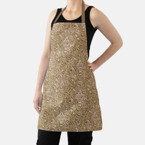 William Morris Indian Taupe Tan and Beige  Apron