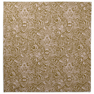 William Morris Indian, Taupe Tan and Beige Cloth Napkin