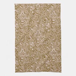 William Morris Indian, Taupe Tan and Beige Kitchen Towel