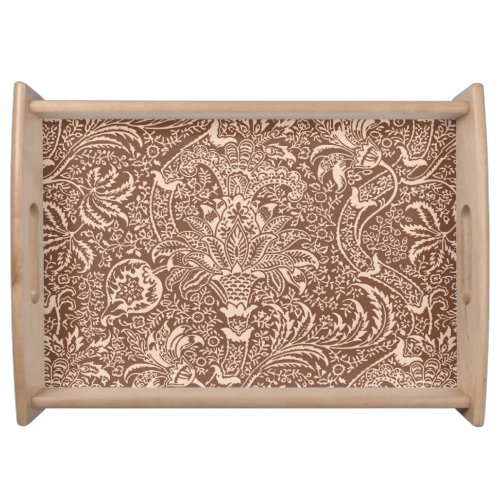 William Morris Indian Taupe Tan and Beige Serving Tray