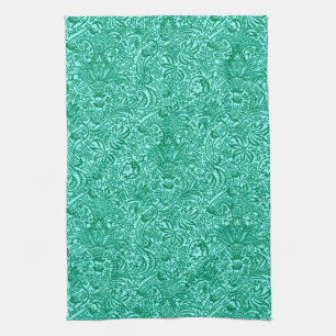 William Morris Indian, Turquoise and Light Aqua Kitchen Towel