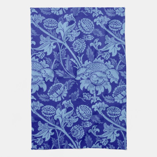 William Morris - Indigo Blue Wey Fabric Kitchen Towel (Vertical)