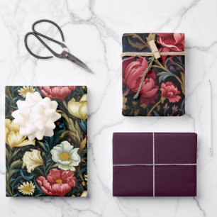 William Morris Inspired 3 Wrapping Paper Sheets