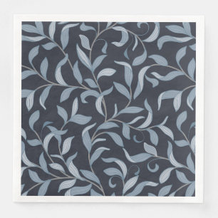 William Morris Inspired Blue Leaf Table Decor Paper Dinner Napkins