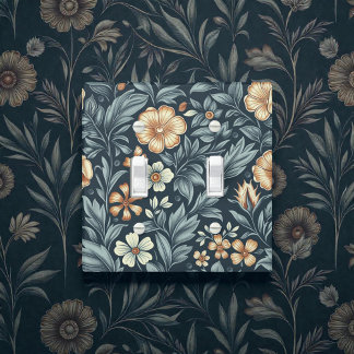 William Morris Inspired Botanical Style Pattern Light Switch Cover