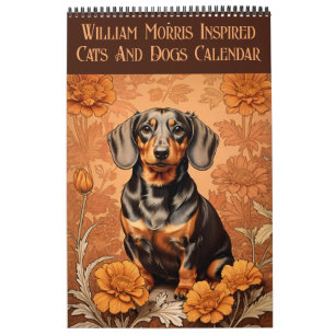 William Morris Inspired Cats And Dogs 2025  Calendar