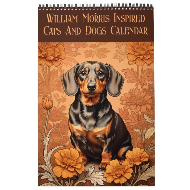 William Morris Inspired Cats And Dogs 2026  Calendar (Cover)