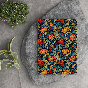 William Morris inspired colorful vibrant flowers Tissue Paper