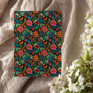 William Morris inspired colorful vibrant flowers  Tissue Paper