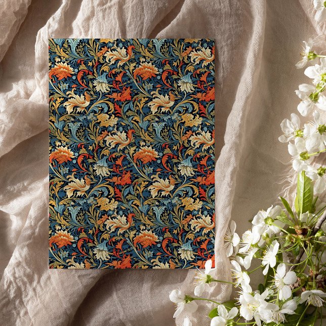 William Morris inspired colorful vibrant flowers  Tissue Paper (William Morris inspired colorful vibrant flowers Tissue Paper)