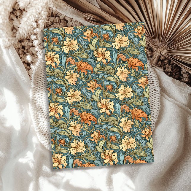 William Morris inspired copper orange yellow sage Tissue Paper (William Morris inspired copper orange yellow sage Tissue Paper)