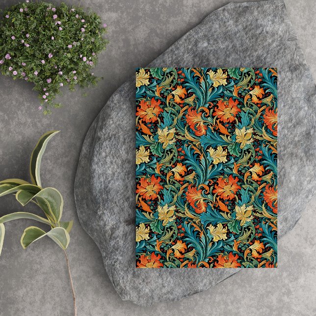 William Morris inspired copper pastel blue yellow Tissue Paper (William Morris inspired copper pastel blue yellow Tissue Paper)