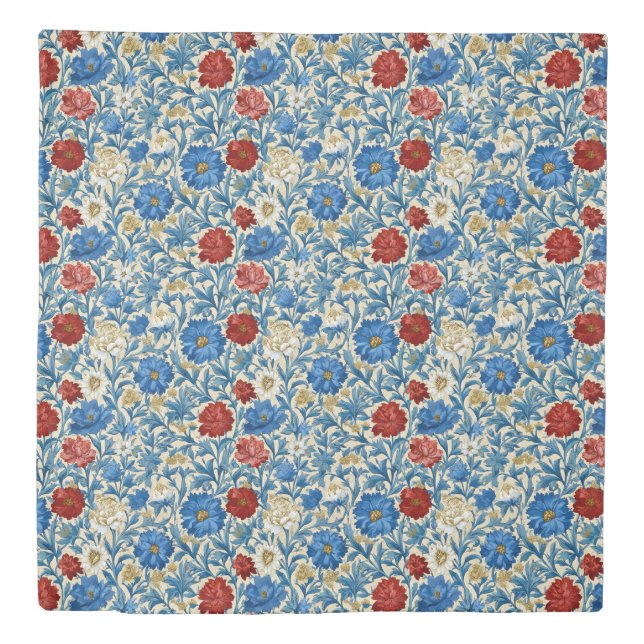 William Morris Inspired Cornflower Pattern  Duvet Cover (Front)