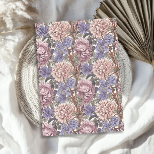 William Morris inspired dusty pink pale purple Tissue Paper