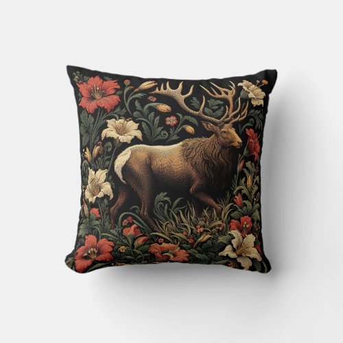 William Morris Inspired Elk Pillow