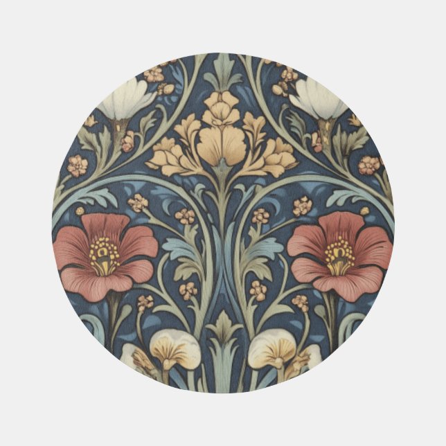 William Morris Inspired Floral Garden Rug (Front)