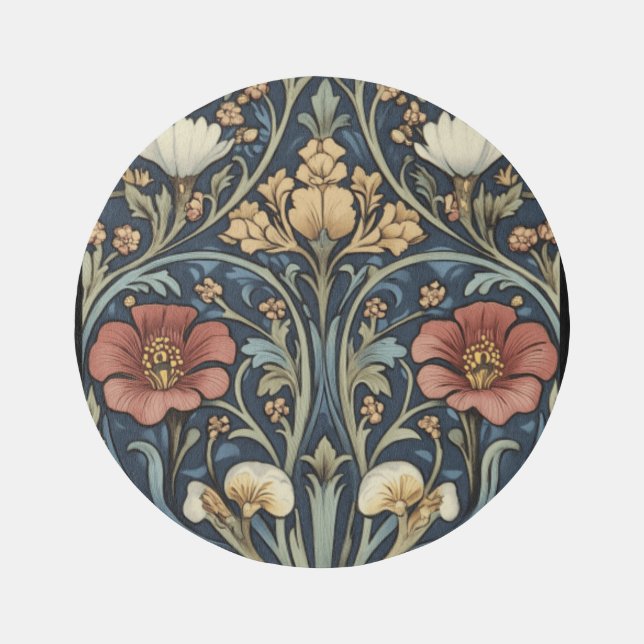 William Morris Inspired Floral Garden Rug (Front)