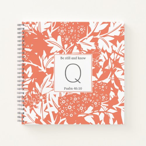 William Morris inspired floral monogram Notebook