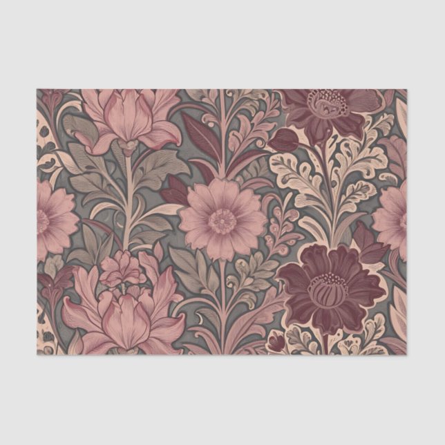 William Morris Inspired Floral Pattern Tissue Paper (Front)