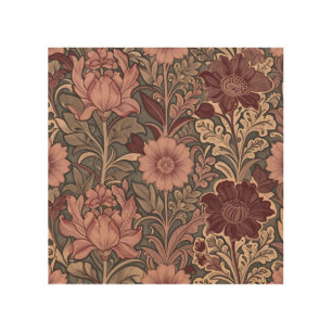 William Morris Inspired Floral Pattern Wood Wall Art
