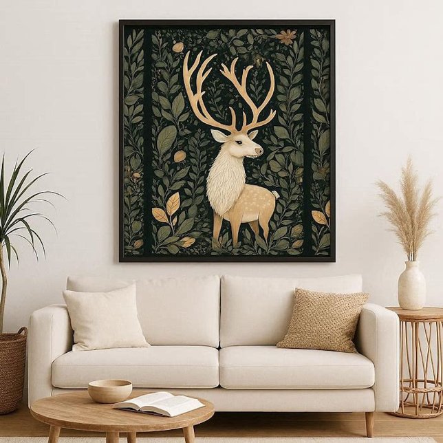 William Morris inspired Forest Reindeer Botanical  Gallery Wrap (William Morris inspired Forest Reindeer Botanical Gallery Wrap)