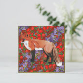 William Morris Inspired Fox On Poppies (Standing Front)