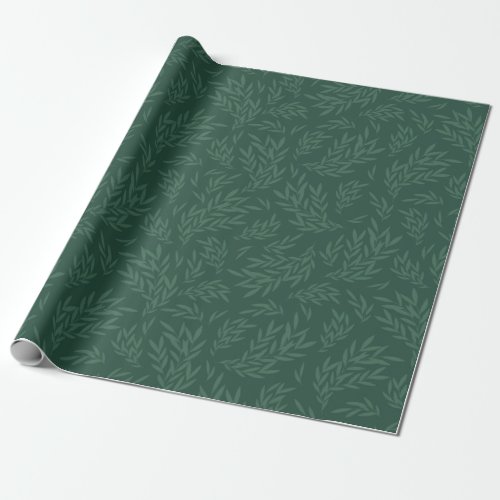 William Morris Inspired Green Botanical Leaves Wrapping Paper