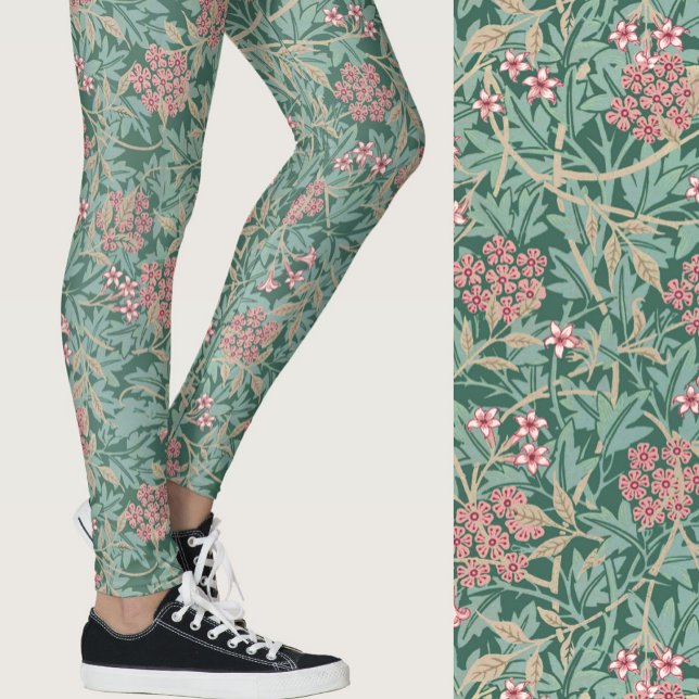 William Morris Inspired Green Floral Patterned Leggings (Creator Uploaded)