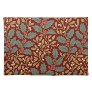 William Morris Inspired Holly & Mistletoe Cloth Placemat