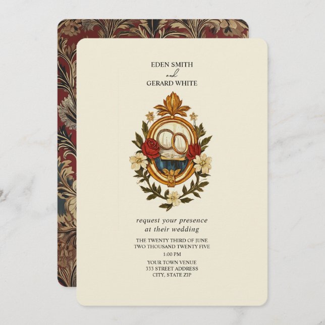 William Morris Inspired Invitation (Front/Back)