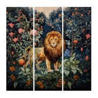 William Morris Inspired Jungle Lion Art Nouveau