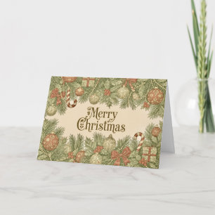 William Morris Inspired Merry Christmas  Card