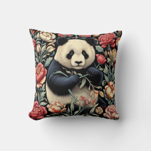 William Morris Inspired Panda Pillow