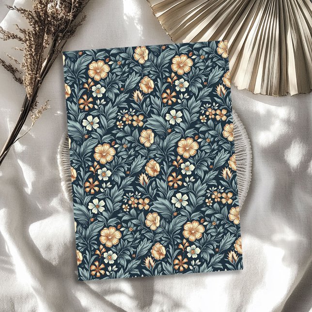 William Morris inspired pastel peach ivory flowers Tissue Paper (William Morris inspired pastel peach ivory flowers Tissue Paper)