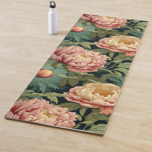 William Morris-Inspired Peony Floral Patterned Yoga Mat