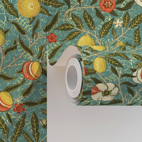 William Morris Inspired Pomegranate and Floral Wallpaper