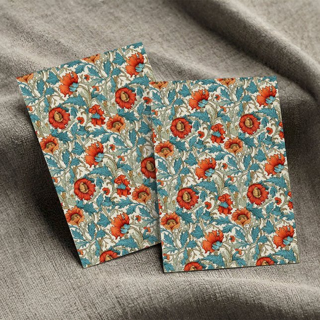 William Morris inspired terracotta pastel blue Tissue Paper (William Morris inspired terracotta pastel blue Tissue Paper)