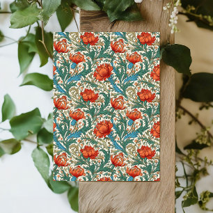William Morris inspired terracotta pastel green Tissue Paper