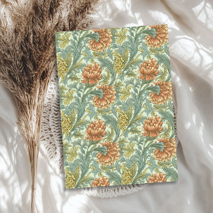 William Morris inspired terracotta pastel green Tissue Paper