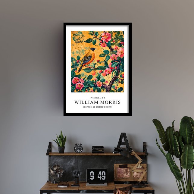 William Morris inspired vibrant bird and flowers Framed Art (William Morris inspired vibrant bird and flowers Framed Art)
