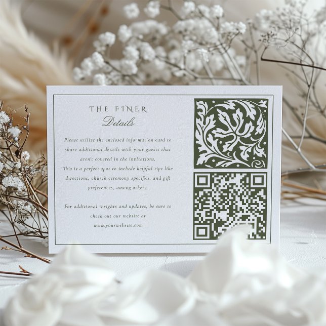 William Morris Inspired Wedding Information Card (Creator Uploaded)
