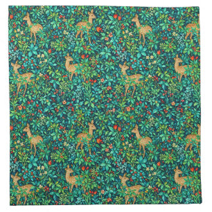 William Morris Inspired Woodland Deer Cloth Napkin