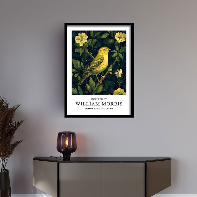 William Morris inspired yellow gold bird flowers Framed Art (William Morris inspired yellow gold bird flowers Framed Art)
