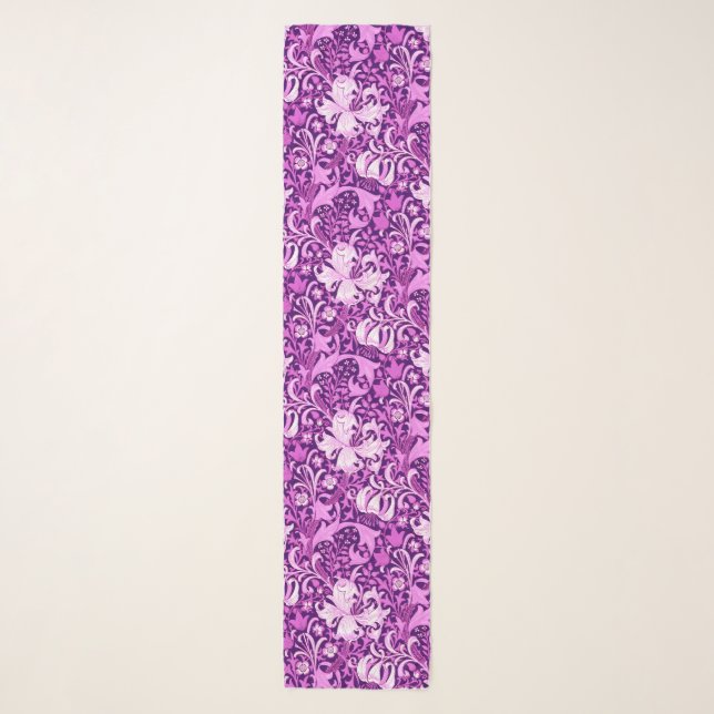 William Morris Iris and Lily, Amethyst Purple Scarf (Front)