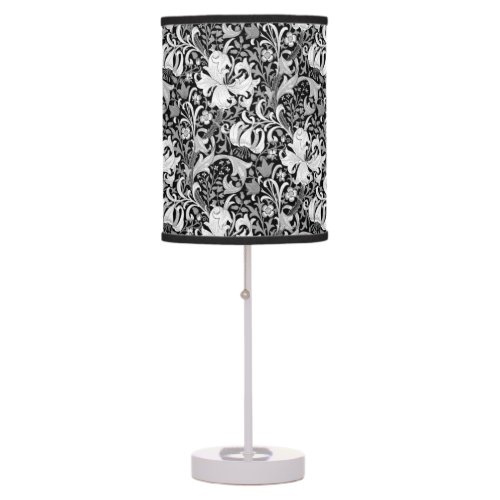 William Morris Iris and Lily Black and White Table Lamp