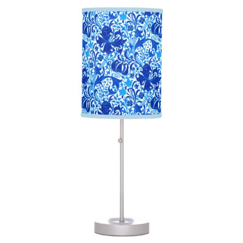 William Morris Iris and Lily Cobalt Blue Table Lamp