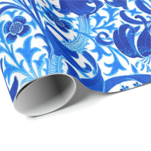 William Morris Iris and Lily Cobalt Blue Wrapping Paper