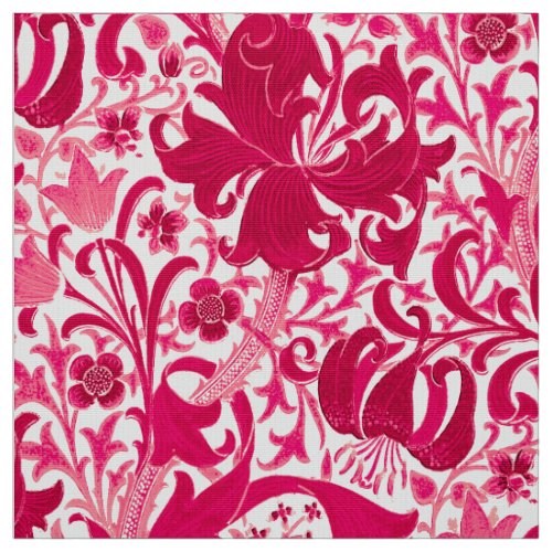 William Morris Iris and Lily Fuchsia Pink Fabric
