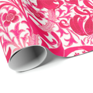 William Morris Iris and Lily, Fuchsia Pink Wrapping Paper