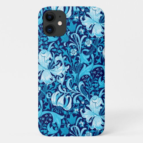 William Morris Iris and Lily Indigo Blue  White iPhone 11 Case